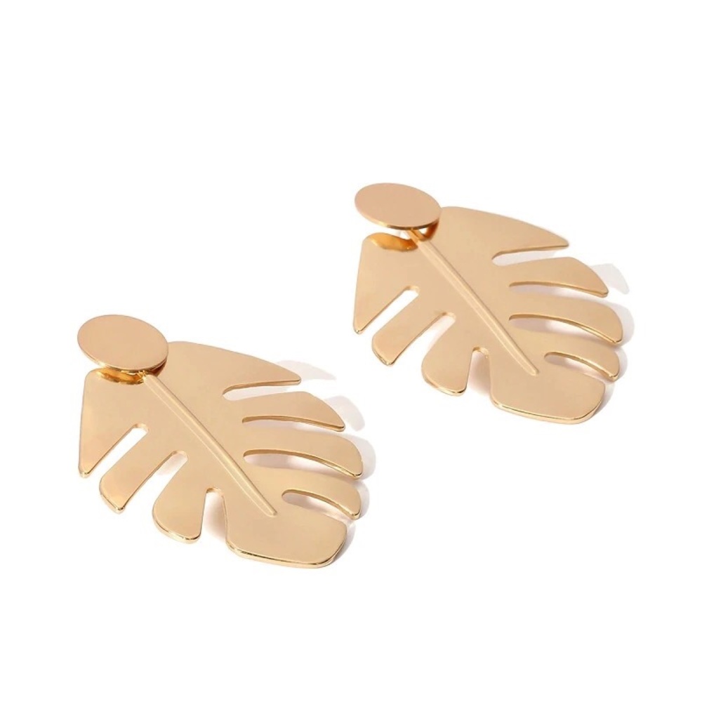 Jordana Gold Palm Leaf Earrings